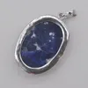 Hänge halsband brasiliansk sodalite pärla oval pärla smycken s934