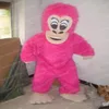 2019 Costume della mascotte di Halloween Cartoon Pink Gorilla scimpanzé Anime tema personaggio Natale Carnival Party Fancy Costumes Ad267T