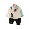 Autumn Kids Clothing Set Boys Duck Sticked Vest Shirt Jeans 3st Suit Spädbarn Tracksuit Baby Clothes Outfits 0-5y