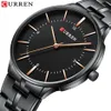 Top marque CURREN montres à Quartz de luxe pour hommes montre-bracelet classique noir bracelet en acier inoxydable montre pour hommes étanche 30M273J