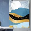 Tapisserier Dome Cameras Scenic målning Tapestry vägg hängande abstrakt bergsapestries vägg hängande vackert landskap vardagsrum väggduk