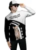 Męskie bluzy zwierzęce bluza beagle psy graficzne drukowane mężczyźni kobiety z długim rękawem Zakropowy Crewneck Tops