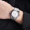 Longbo Watch Relogio Masculino Luxury 브랜드 풀 스테인리스 스틸 아날로그 디스플레이 날짜 쿼츠 시계 비즈니스 시계 남성 여성 시계 8266U