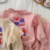 Kleidung Sets Frühling Kleinkind Mädchen Cartoon Sweatshirt Hosen 2 Stück Set Kinder Baumwolle Kleidung Baby Mädchen Hoodies Hosen Anzug Kinder trainingsanzug 230714