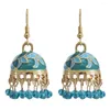 Dangle Earrings Bohemian Style Alloy Bell Retro Oil Dripping National Wind Korean Fashion