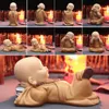 Decorative Objects Figurines Buddhist Small Monk Statues Figurine Sculpture Handmade Car Home Decorations Kids Adult Wedding Engagement Decoration 230714