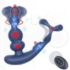 Vibratorer Male Prostate Massager Vibrator 360 Rotera analpluggar Masturbator Dual Motor Cock Ring Penis Stimulator Remote Control Sex Toys 230714