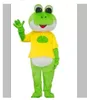 Usine directe nouveaux grands yeux grenouille mascotte Costume dessin animé jaune t-shirt grenouille personnage vêtements Halloween festival fête déguisement