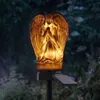 Tuindecoraties Buiten Zonne-hoek Begraafplaats Licht Tuin Zonne-verlichting Buiten Decoratieve Waterdichte LED Angel Lamp Solar Stake Light Waterpr L230714