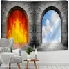 Tapisseries Heaven and Hell Stone Gate Tapisserie Tenture murale Boho Hippie Tapiz Psychedelic Witchcraft Art Dorm Abstract Room Home Decor R230713