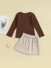 Наборы одежды Baby Boy Sweater Set Tuelver и брюки с медведем с узором 2 шт. Осенняя зимняя одежда