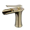 Bathroom Sink Faucets Waterfall Basin Gold White Brass Faucet Black And Cold Tap