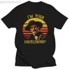 T-shirt da uomo Doc Holliday Tombstone I? M Your Huckleberry T-shirt da uomo vintage T-shirt in cotone nera slim fit L230713