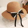 Wide Brim Hats Straw Hat Women Summer Beach Vacation Po Sunscreen Personality European Style Foldable