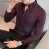 Chemises décontractées pour hommes de haute qualité élastique rayé hommes chemise affaires à manches longues Camisas De Lujo Para Hombre décontracté simple boutonnage hommes Blouses 4XL T230714