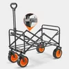 Chariot de plage utilitaire robuste pliable avec poche latérale, chariot d'épicerie pliable de grande capacité pour les sports de jardin et une utilisation en extérieur