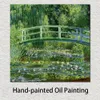 Water Lily Pond Handmased Claude Monet Målning Landskap Impressionist Canvas Art for Entryway Decor