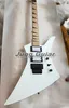 Custom Jack X Series Kellykex White Electric Guitar Blakc Body Body 24 Jumbo Frety Sharkfin Inkays Floyd Rose Tremolo Bridge