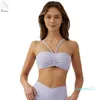 Roupa de ioga Yushuhua Halter Fold Bra Top Woman Beauty Back Fitness Run Bras Gym Push Ups Sports Underwear Women's Sportswear