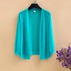 Jackets femininos 2023 Primavera verão Cardigan Shawl Shawl Short 3/4 Lace Sun Protection Clothing Jaqueta 5xl