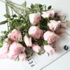 Kwiaty dekoracyjne pojedynczy prawdziwy dotyk rose gałąź jedwabny sztuczny kolorowy fałszywy kwiat na el dekoracje ślubne Flores