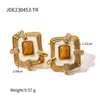 Boucles d'oreilles créoles Uworld français rétro classique Simple exquis tout-match Design Zircon femmes cuivre plaqué or véritable 18 carats accessoires