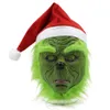 Santa Grinch Cosplay Masker Kerst Latex Maskers Handschoenen Prop Halloween X0803297H