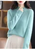 Pulls pour femmes automne hiver pull à col haut grande taille ample basique couleur Pure tricoté sous-vêtement doux Stretch hauts TOP185