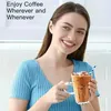 1pc Personal Single-Serve Compact Koffiezetapparaat Brewer Inclusief 14Oz. Thermische reisbeker van roestvrij staal, compatibel met koffiedik, herbruikbaar filter