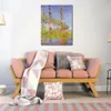 Impressionistische Canvas Art Drie Bomen Herfst Effect Handgemaakte Claude Monet Schilderij Landschap Kunstwerk Moderne Woonkamer Decor