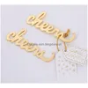 Openers Alloy Beer Bottle Opener Return Gift Cheers Shaped Plated Gold New Pattern 1 8Tb J2 Drop Delivery Home Garden Kitchen Dining Dhkng