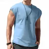 Men's T-Shirts 2023 Mens Casual T-shirt Sleeveless O-Neck Vest Baggy Tshirt Tops Summer Leisure Sports Loose T Shirts Tee Clothing For Men L230715
