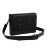 New Designer Men's Versatile Classic Embossed PU Triple-Piece Shoulder Crossbody Bag Black embossed Messenger bag bag 25cm