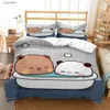 Set di biancheria da letto Bubu Dudu Cartoon Bear Panda Copripiumino Cute kawaii Set di biancheria da letto Morbido copripiumino e federa Lenzuolo / Coppia / Queen / King Bambini 230715