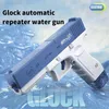 Plack Play Water Fun Automatyczne ciągłe włosy nieograniczona pojemność ładowanie elektrycznych chłopców glock grających zabawki 230714