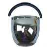 Casques de moto Protection UV 400 Visière de casque Bulle de verre Pare-brise Connexion à 3 broches Coupe-vent Unisexe Multicolore