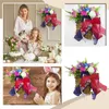 Decorative Flowers 1PCS Cross Flower Basket Wreath Imitation Rattan Decor Spring Decorating Front Door Home Pendant