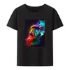 Camisetas masculinas Guitar Retro Vintage Cotton T-shirts Cartoon Style Cool Camisetas estampadas Top Men Clothing Graphic Tshirts Solto