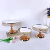 Goud Antiek Metalen Ronde Cake Stand Set Bruiloft Verjaardag Feest Dessert Cupcake Voetstuk Display Plaat Home Decor Andere Bakvormen2869