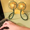 Electric Fans New Folding Mini Neck Fan Band Hands-Free Hanging USB Rechargeble Dual Fan Cooler Summer Portable Camping Small Fans Gifts
