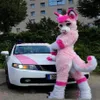 2019 fabriek ohlees werkelijke foto po roze Fursuit Husky Wolf halloween mascotte kostuums karakter Hoofd fancy party cos252x