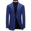 Ternos Masculinos Boutique Jaqueta Xadrez Alta Qualidade Business Slim Blazer Jantar de Casamento Marca M-3XL Casual