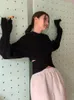 Maglioni da donna Sexy Irregolare Per le donne Moda coreana Scavato Maglione lavorato a maglia Pull Femme Autunno Y2k Pullover Fairycore Top