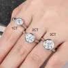 Wedding Rings AnuJewel 1ct2ct3ct D Color Bezel Engagement Ring 925 Sterling Silver For Women Jewelry Wholesale 230714