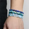 Strand Natural Stone Lapis Lazuli pärlor armband oregelbundna chip elastiska armband tiger eye agates armband kvinnliga smycken