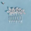 Headpieces Trendy Silver Color Wedding Bridal Hair Comb Rhinestone Crystal Women Accessories Hairpins Clips Headpiece Jewelry