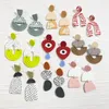 Dangle Earrings AENSOA Multiple Handmade Mutlicolor Painted Round Heart Acrylic Earring Irregular Geometric Abstract Jewelry 2023