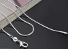 1mm 2mm 925 Sterling Silver Snake Chains Choker Halsband smycken Partihandel Valfri storlek 16 18 20 22 24 tum