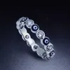 Fashion hot sale enamel Evil eye ring 925 Sterling silver women jewelry with CZ CAR3029