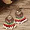 Dangle Earrings Bohemia Colorful Beaded Earring Vintage Antique Gold Alloy Water Drop Tassel For Womens Fashion Jewelry Accessories